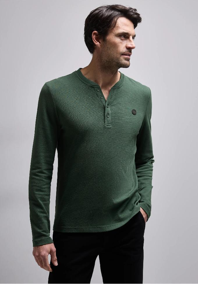 Street One MEN Henley tričko, zel