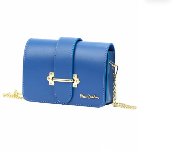 Pierre Cardin modrá kožená elegantná kabelka
